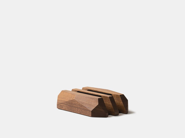 oakywood walnut wooden dual laptop stand empty | walnut