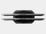 oakywood black wooden dual laptop stand top view | black