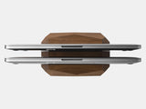 oakywood walnut wooden dual laptop stand top view | walnut