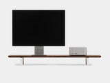 walnut desk shelf with white legs - front | walnut, white