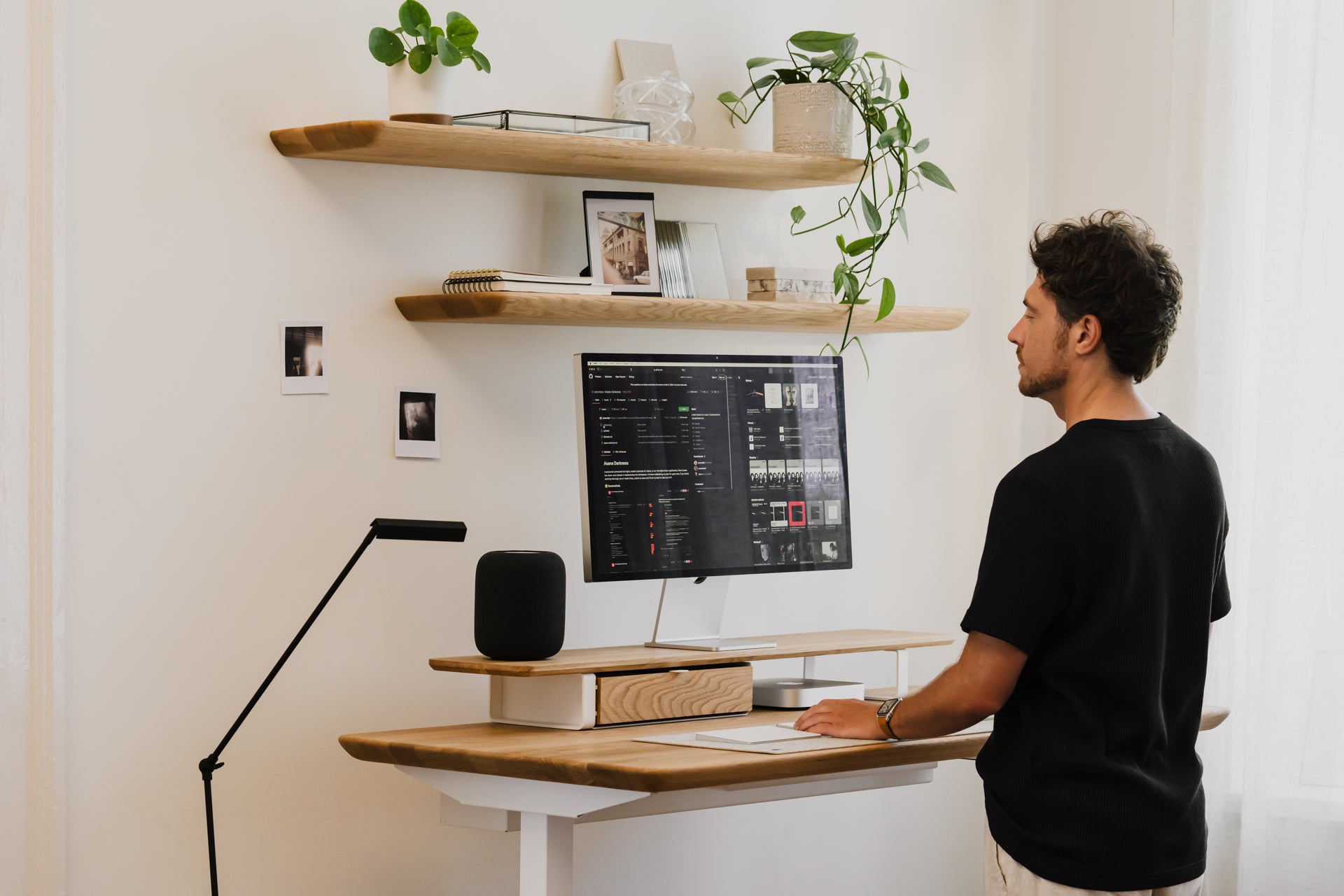 Oakywood Desk Shelf in desk setup | -