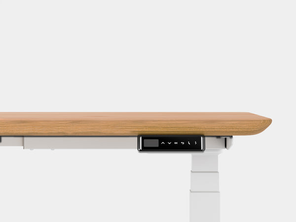 oakywood oak standing desk touch with white legs control panel | oak, , white