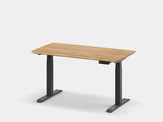 oakywood oak standing desk touch with black legs | oak, , black