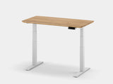 oakywood oak standing desk touch with white legs in standing position | oak, , white