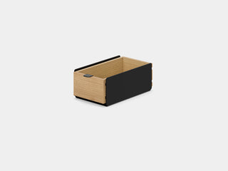 oakywood small oak modular drawer with black base | oak, single drawer, black