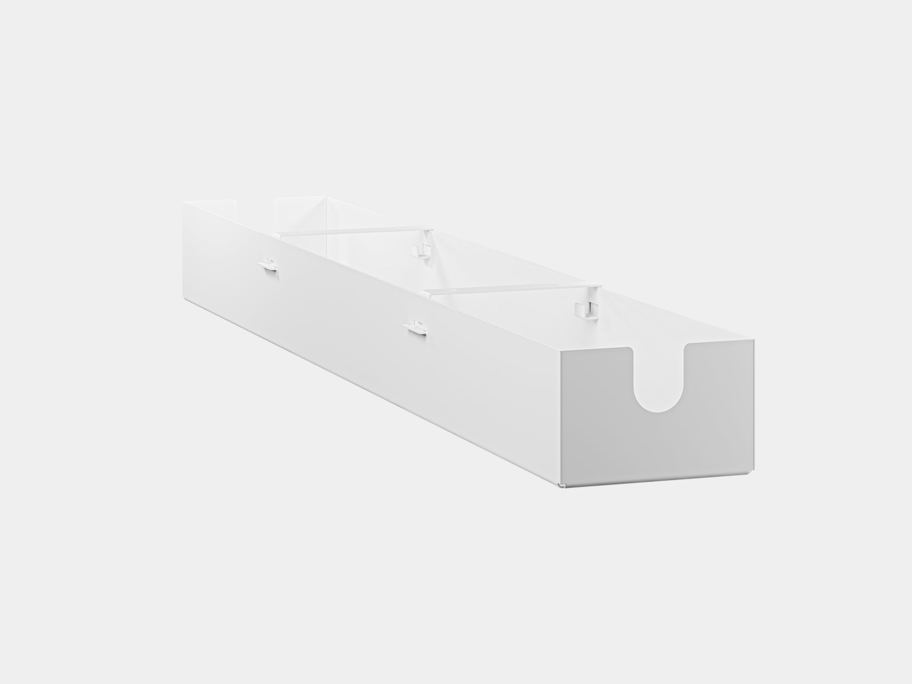 oakywood cable management tray white large size front view | white, large