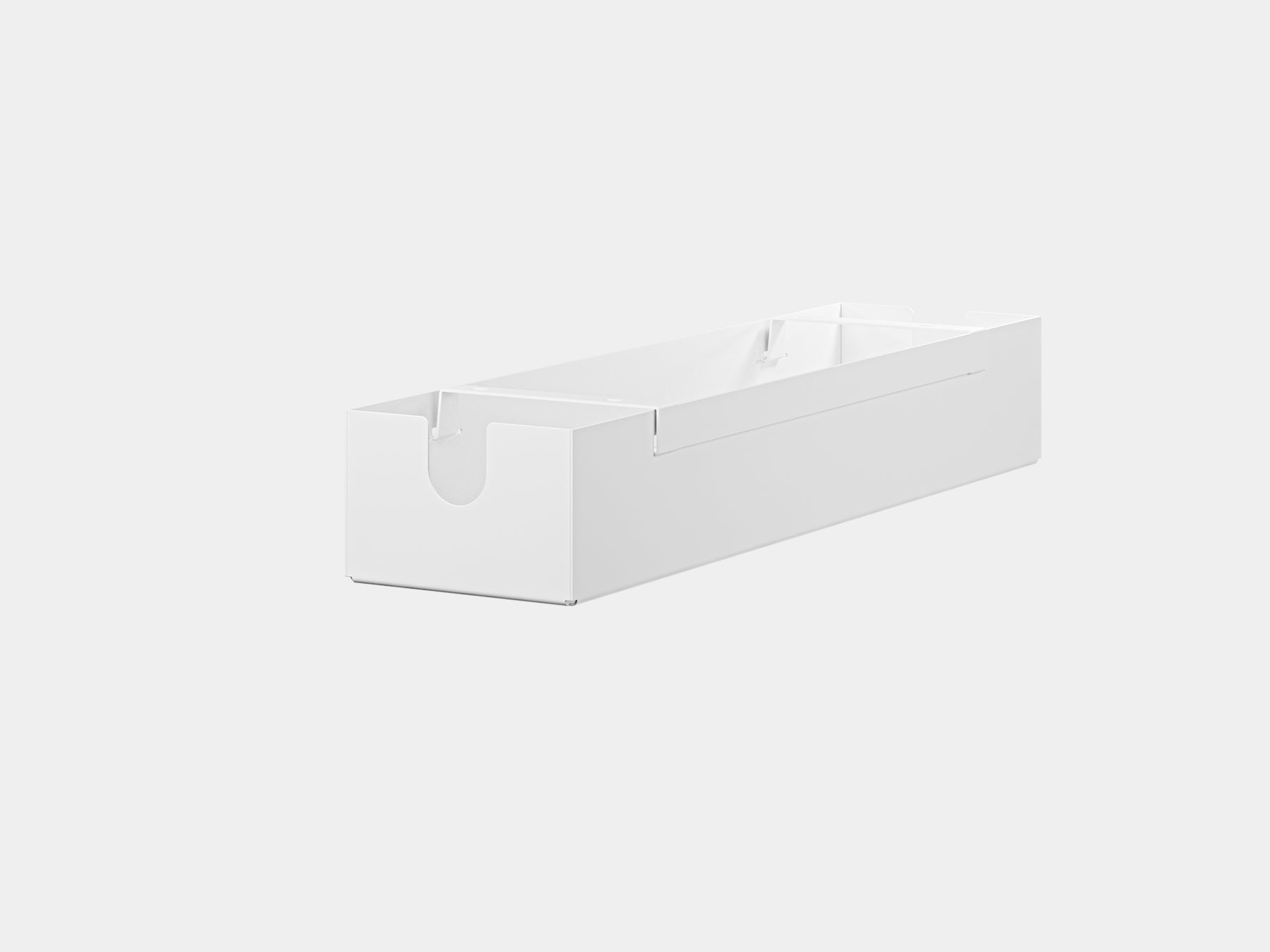 oakywood cable management tray white small size back view | white, small