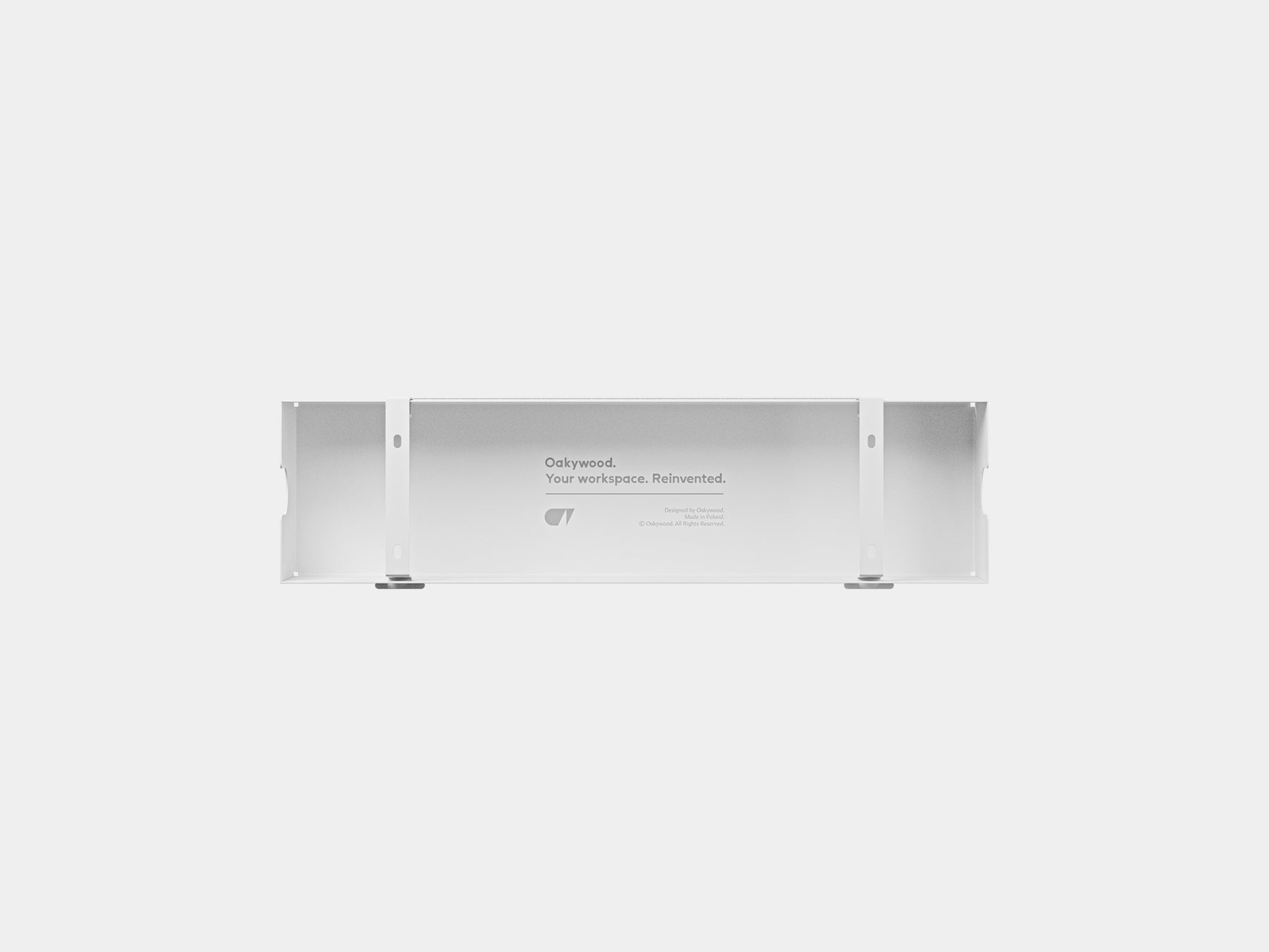 oakywood cable management tray white small size top view | white, small