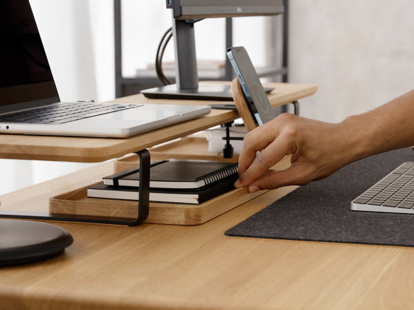 oak wooden desk shelf side closeup |  oak, 