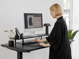 oakywood black wooden standing desk setup | black, , 