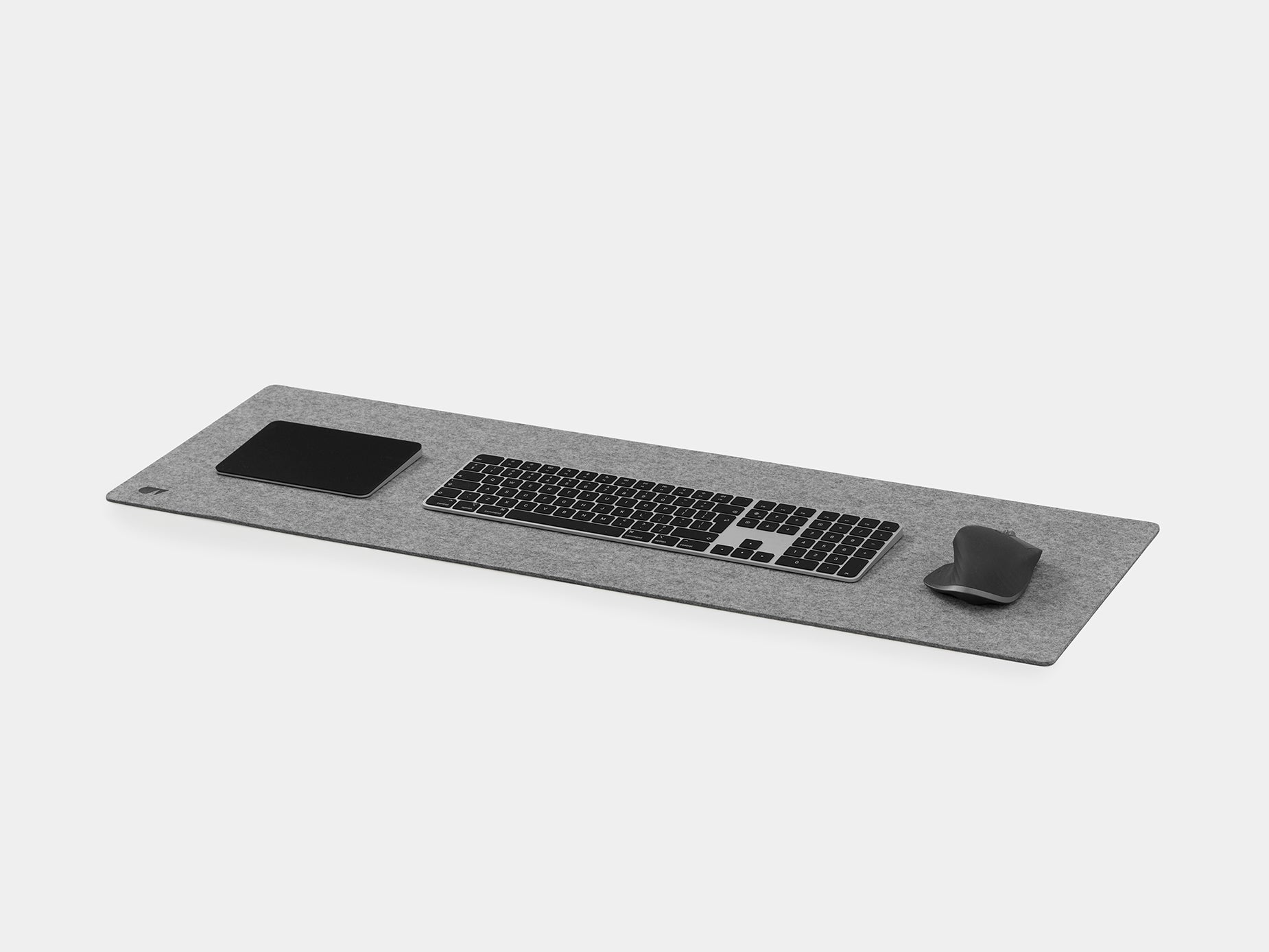oakywood large grey felt desk mat side view | grey, large