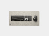 oakywood medium stone grey felt desk mat top view | stone grey, medium