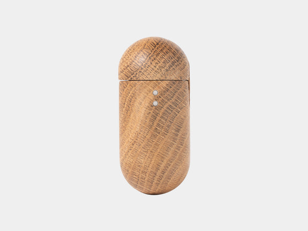 oakywood oak wooden airpods case side | oak, airpods 1/2