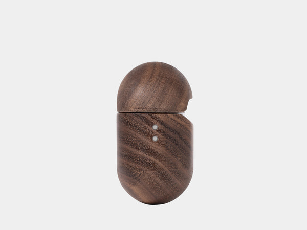 oakywood walnut wooden airpods pro case side | walnut, airpods pro/pro2